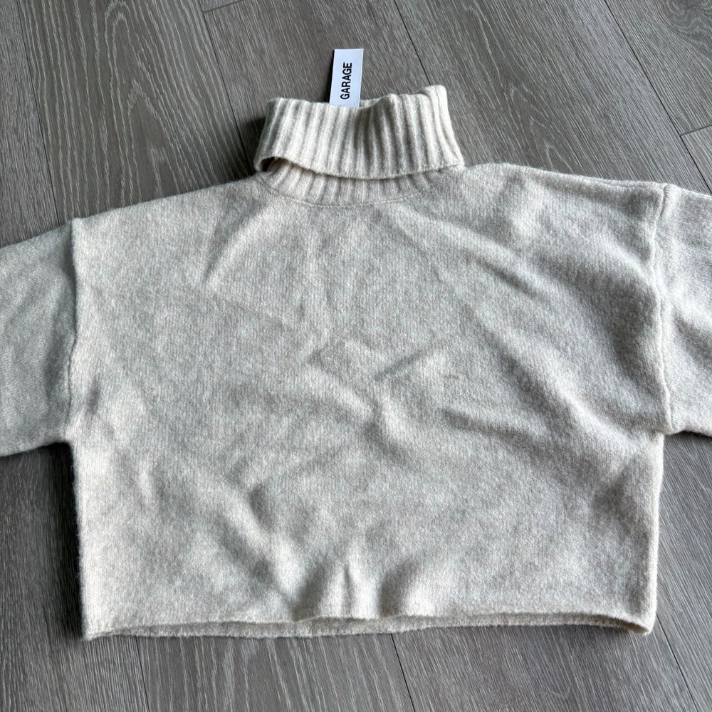 NWT Garage Womens Rainy Day Melange Spongy Cropped Turtleneck‎ Sweater Size XXS - Picture 3 of 10